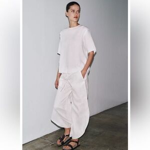 NWT - ZARA 100% LINEN PANTS WITH VENTS